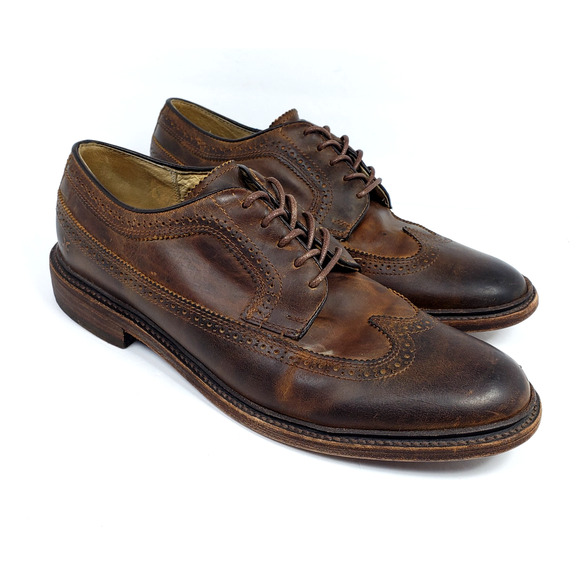 Frye James Mens Sz 11 D Brown Leather Formal Brogue Gunboat Wingtip Oxford Shoes main image 12